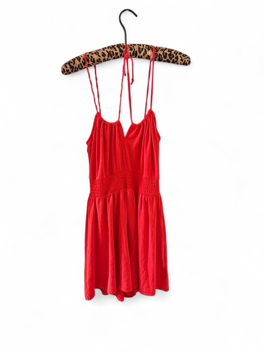 Urban Outfitters Red Spaghetti-Strap Slip Sun Mini Dress